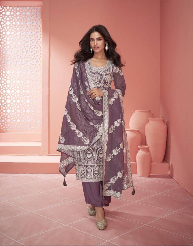 Raabta By Aashirwad Gulkand Organza Silk Wedding Wear Salwar Suits Wholesale Suppliers In India